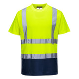 Hi-Vis Contrast T-Shirt S/S - Yellow/Navy
