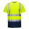Hi-Vis Contrast T-Shirt S/S - Yellow/Navy