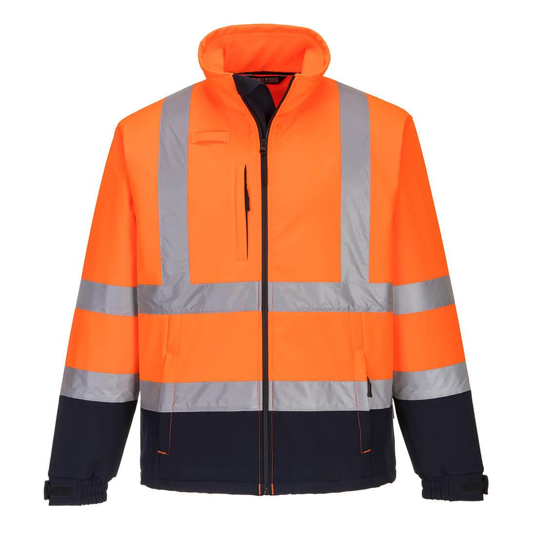 Hi-Vis Contrast Softshell (3L) - Orange/Navy