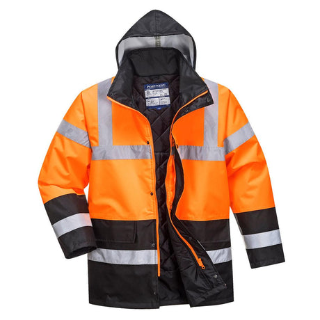 Hi-Vis Contrast Winter Traffic Jacket - Orange/Black