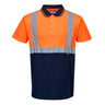 Hi-Vis Contrast Polo Shirt S/S - Orange/Navy