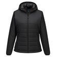 Professional Women's Hooded Insulated Baffle Jacket - Black