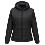 Professional Women's Hooded Insulated Baffle Jacket - Black