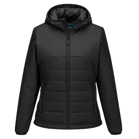 Professional Women's Hooded Insulated Baffle Jacket - Black