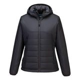 Professional Women's Hooded Insulated Baffle Jacket - Metal Grey