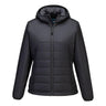Professional Women's Hooded Insulated Baffle Jacket - Metal Grey