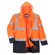 Hi-Vis 5-in-1 Contrast Essential Jacket - Orange/Navy