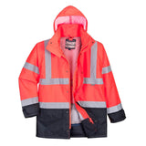 Hi-Vis 5-in-1 Contrast Executive Jacket - Red/Navy