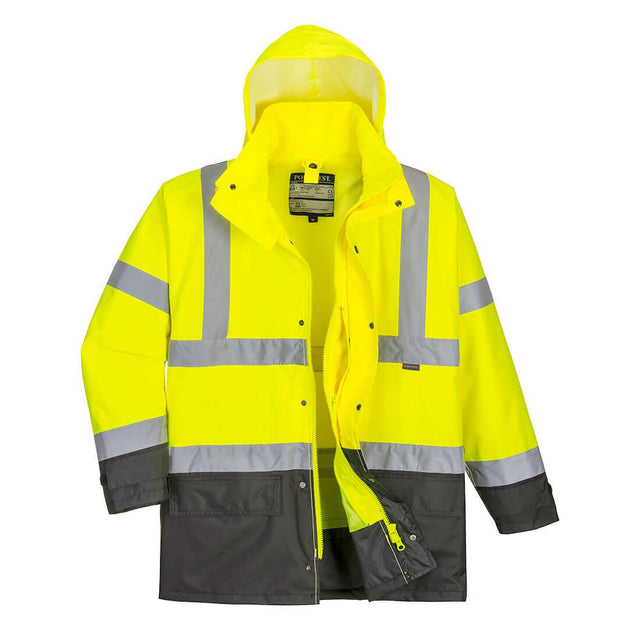 Hi-Vis 5-in-1 Contrast Executive Jacket - Yellow/Grey