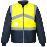 Hi-Vis Breathable 2-in-1 Contrast Reversible Jacket - Yellow/Navy
