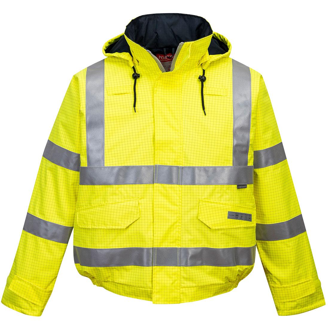 Bizflame Rain Hi-Vis Anti-Static FR Bomber Jacket - Yellow