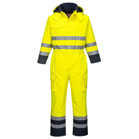 Bizflame Rain Hi-Vis Multi FR Coverall - Yellow/Navy