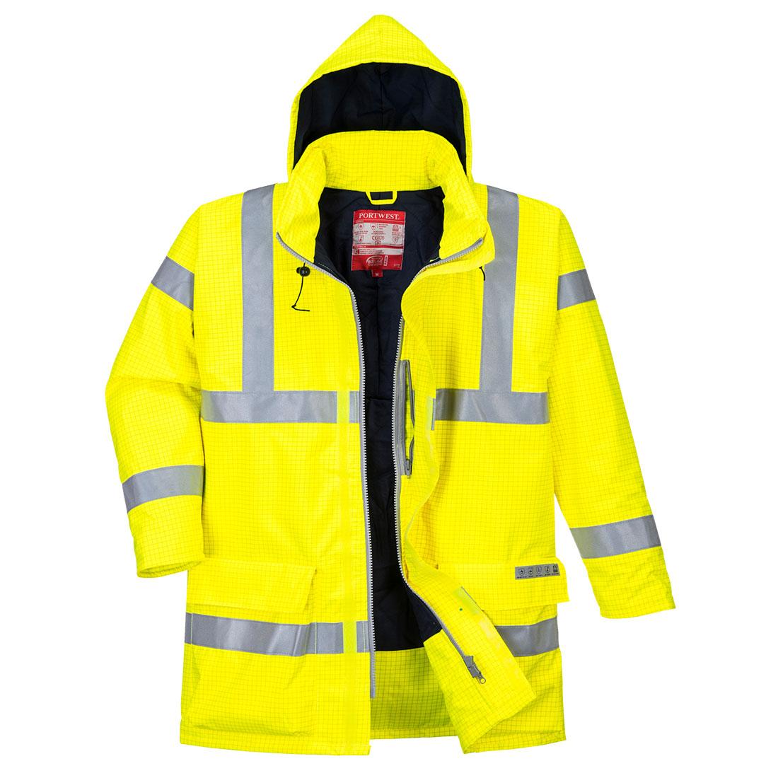 Bizflame Rain Hi-Vis Anti-Static FR Jacket - Yellow