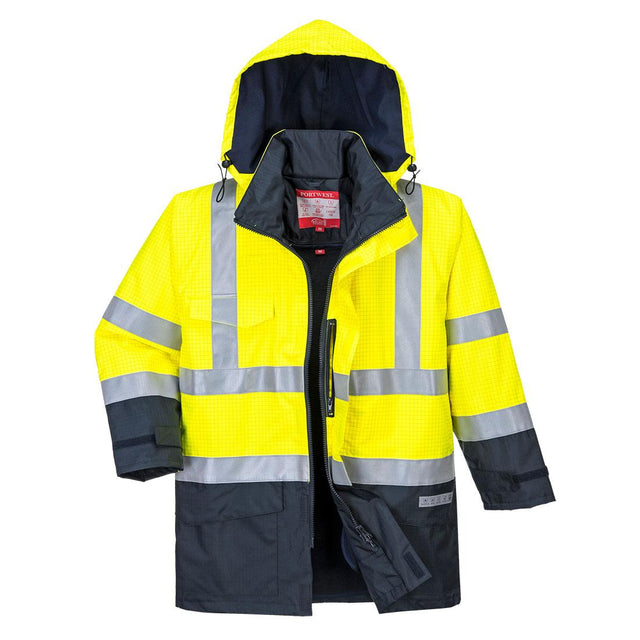 Bizflame Rain Hi-Vis Constrast FR Jacket - Yellow/Navy