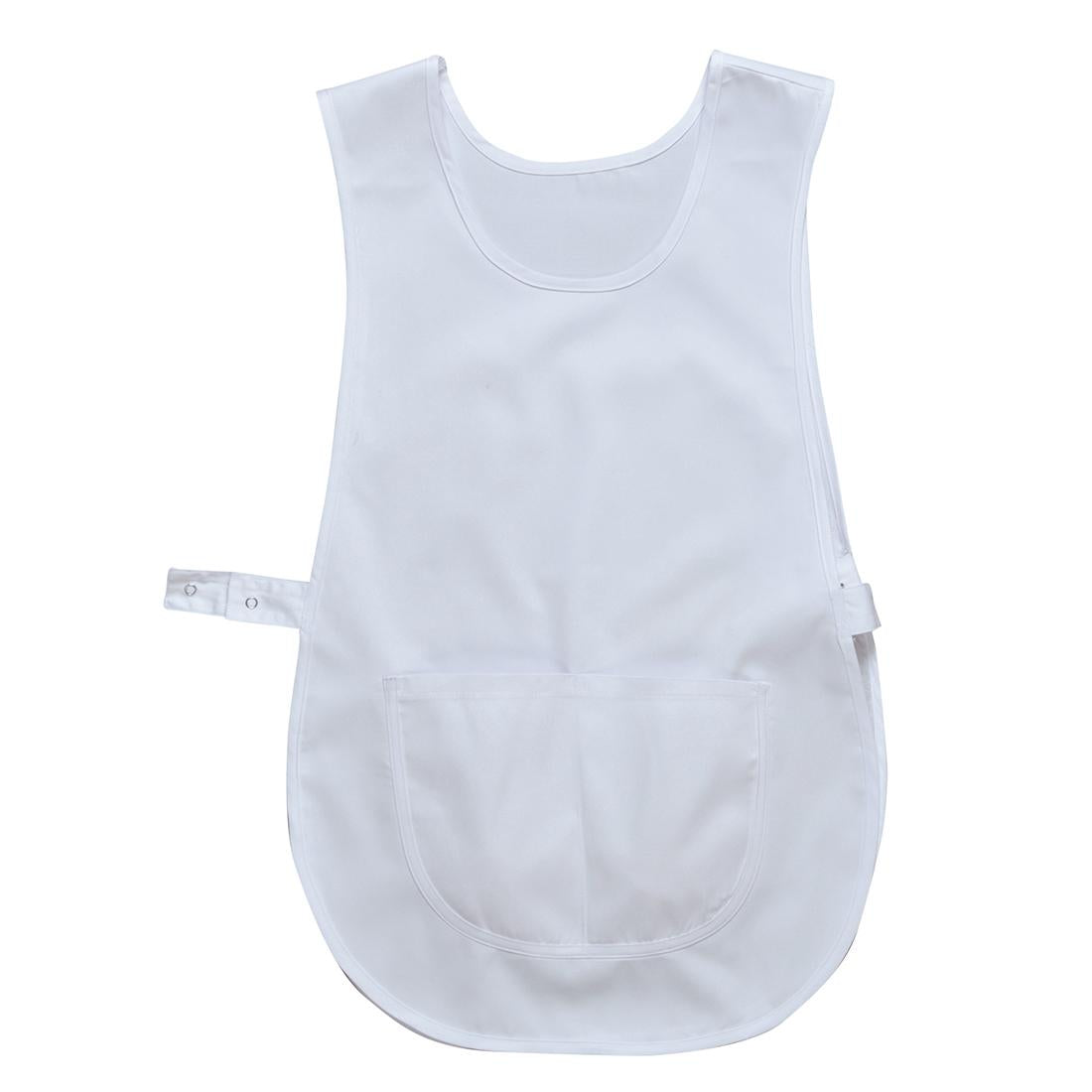 Tabard Apron with Pocket - White