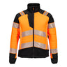 PW3 Hi-Vis Women's Hybrid Baffle Jacket - Orange/Black
