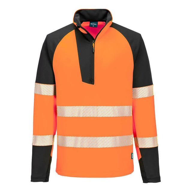 PW3 Hi-Vis 1/4 Zip Sweatshirt - Orange/Black