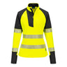PW3 Hi-Vis Women's 1/4 Zip Sweatshirt - Yellow/Black