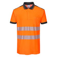 PW3 Hi-Vis Cotton Comfort Polo Shirt S/S - Orange/Black