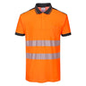 PW3 Hi-Vis Cotton Comfort Polo Shirt S/S - Orange/Black