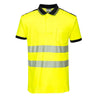 PW3 Hi-Vis Cotton Comfort Polo Shirt S/S - Yellow/Black