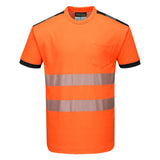 PW3 Hi-Vis Cotton Comfort T-Shirt S/S - Orange/Black