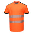 PW3 Hi-Vis Cotton Comfort T-Shirt S/S - Orange/Black