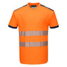 PW3 Hi-Vis Cotton Comfort T-Shirt S/S - Orange/Navy