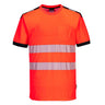 PW3 Hi-Vis Cotton Comfort T-Shirt S/S - Red/Black