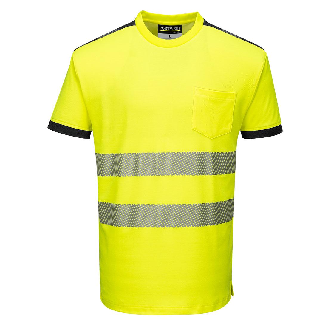 PW3 Hi-Vis Cotton Comfort T-Shirt S/S - Yellow/Black