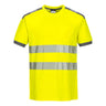 PW3 Hi-Vis Cotton Comfort T-Shirt S/S - Yellow/Grey