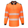 PW3 Hi-Vis Cotton Comfort Polo Shirt L/S - Orange/Black