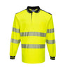 PW3 Hi-Vis Cotton Comfort Polo Shirt L/S - Yellow/Black