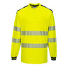 PW3 Hi-Vis Cotton Comfort T-Shirt L/S - Yellow/Black