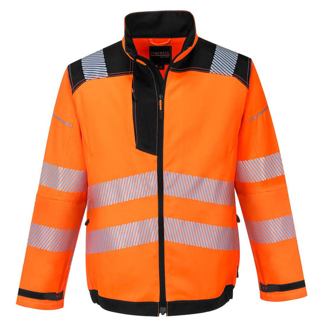 PW3 Hi-Vis Work Jacket - Orange/Black