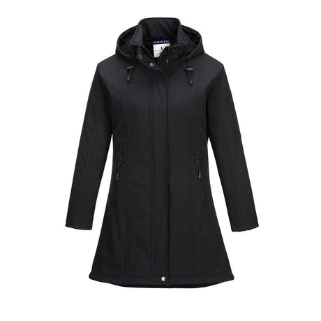 Carla Women's Hooded Softshell Jacket (3L) - Black