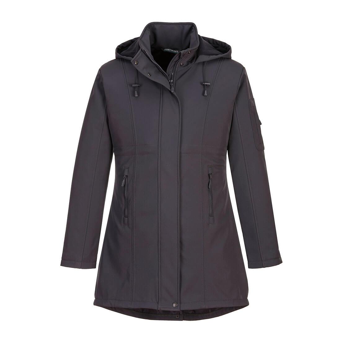 Carla Women's Hooded Softshell Jacket (3L) - Charcoal Grey