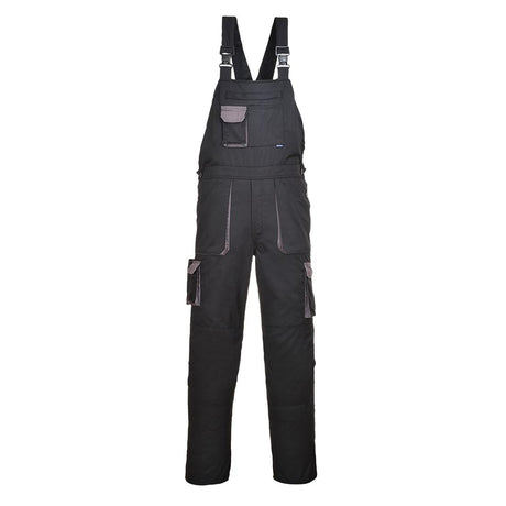 Portwest Texo Contrast Bib and Brace - Black Tall