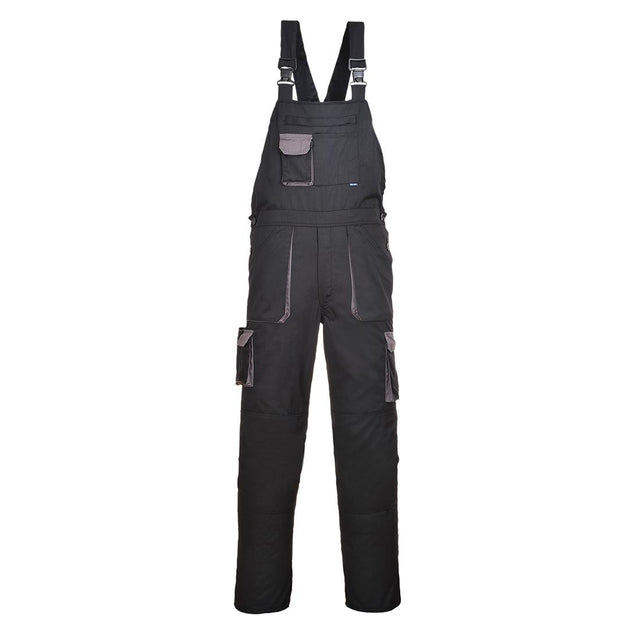 Portwest Texo Contrast Bib and Brace - Black Tall