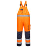 Dijon Hi-Vis Contrast Work Bib and Brace - Orange/Navy