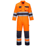 Nantes Hi-Vis Contrast Work Coverall - Orange/Navy