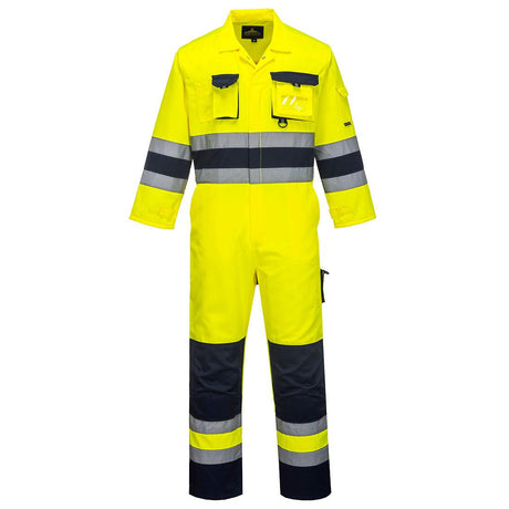 Nantes Hi-Vis Contrast Work Coverall - Yellow/Navy