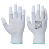 Vending Antistatic PU Fingertip Glove - Grey