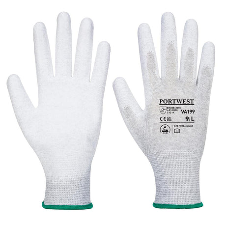 Vending Antistatic PU Palm Glove - Grey