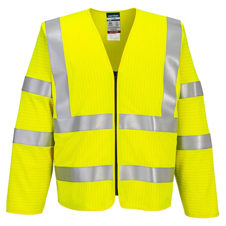 Bizflame Hi-Vis FR Long Sleeve Zip Vest - Yellow