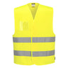 Hi-Vis Two Band Dual ID Holder Vest - Yellow