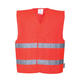 Hi-Vis Two Band Vest - Red